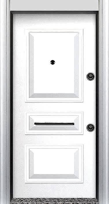 beyaz desenli çelik kapı-BRG-116