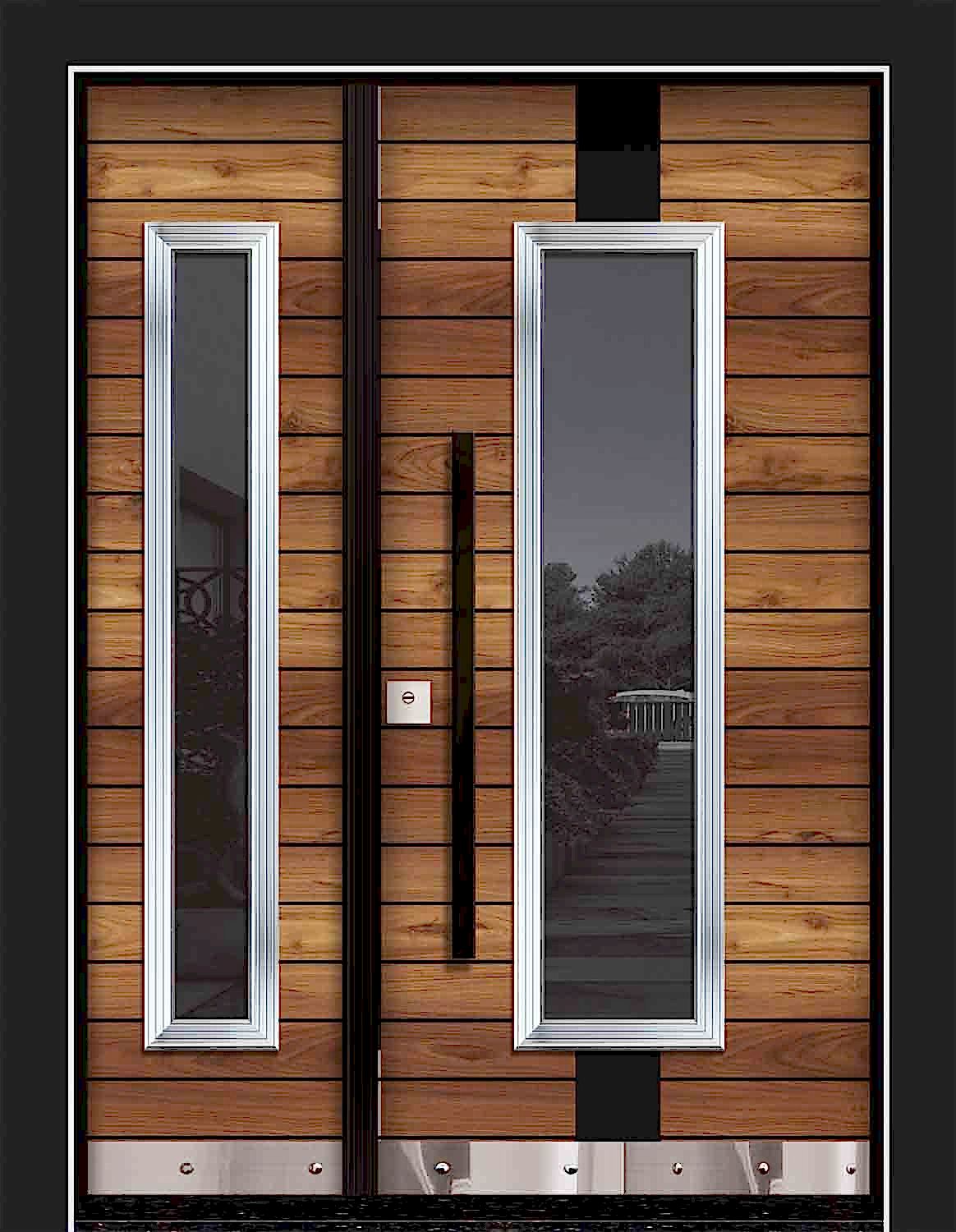 Çelik Villa Kapısı Camlı