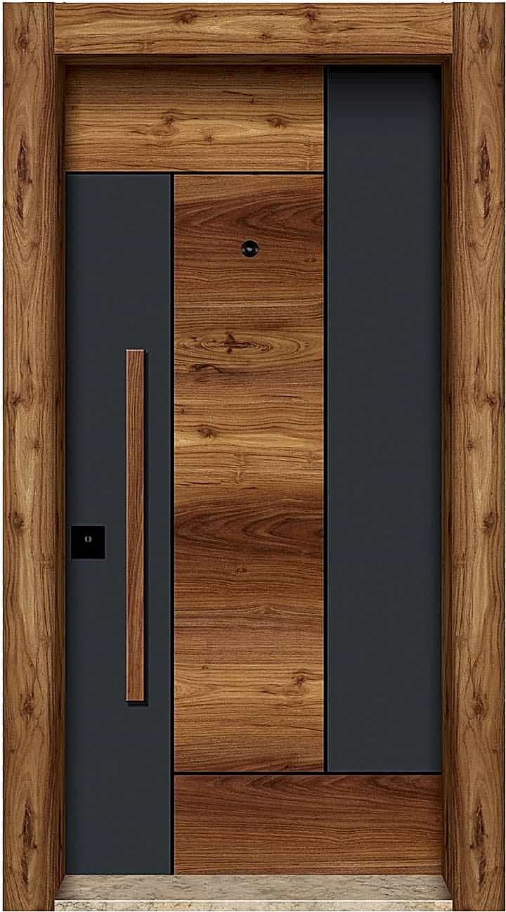 çift renk laminoks çelik kapı-BRG-611