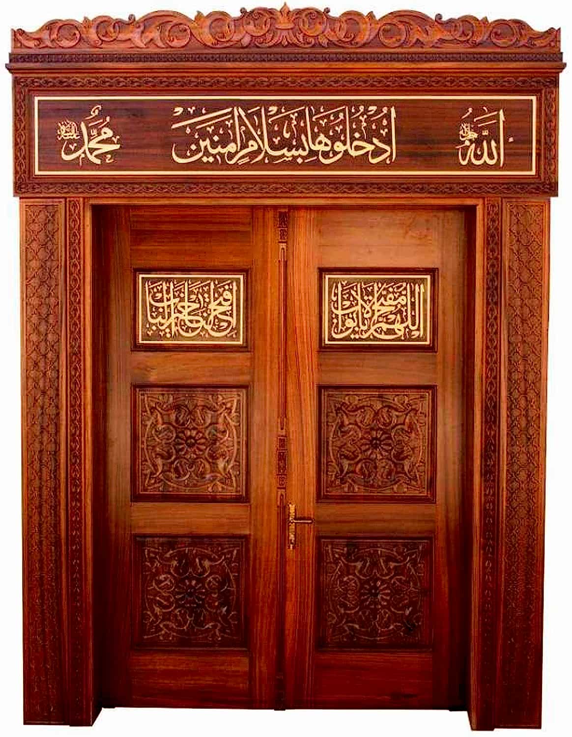 Modern Ahşap Oyma Cami Kapısı
