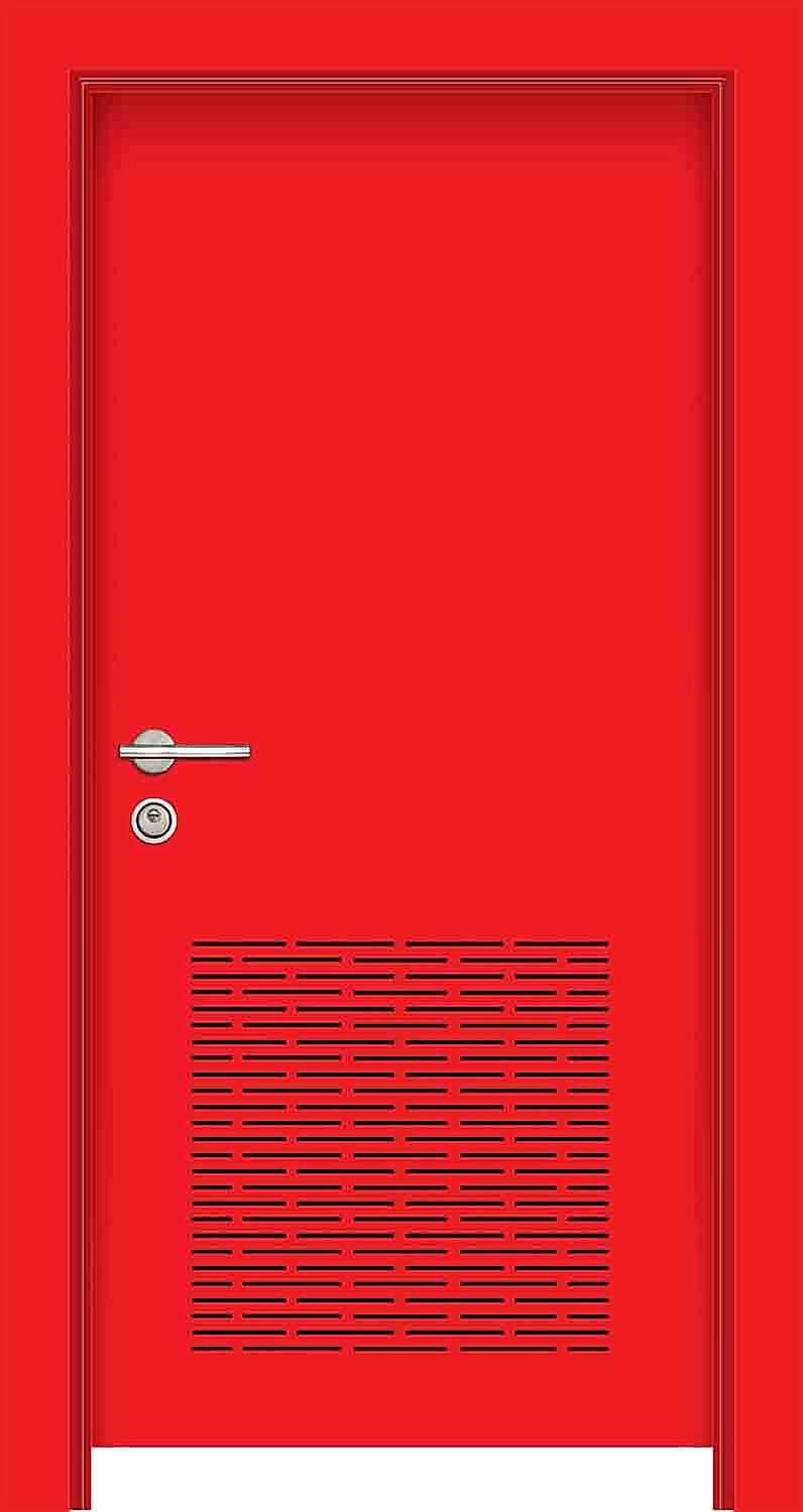red emergency exit door