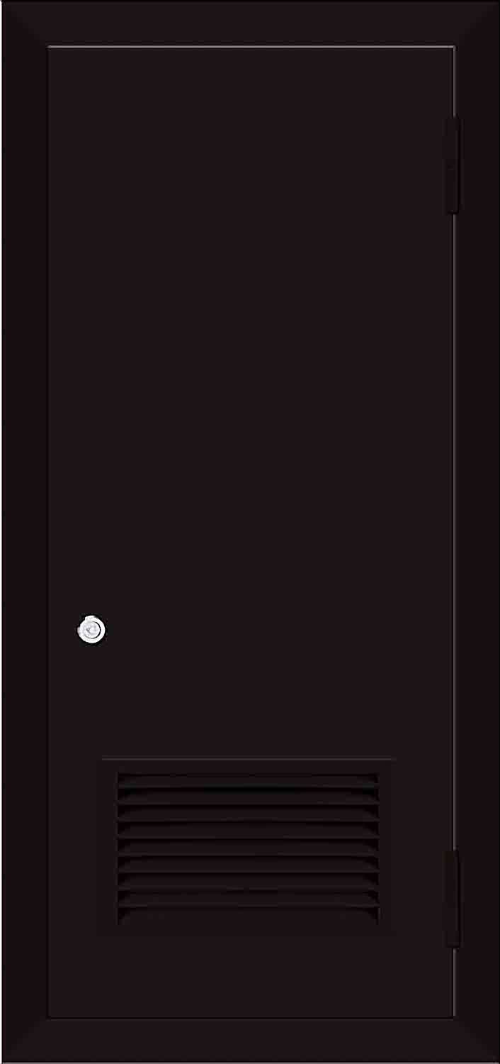 black emergency exit door